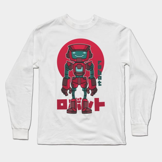 Red robot Long Sleeve T-Shirt by Atzon